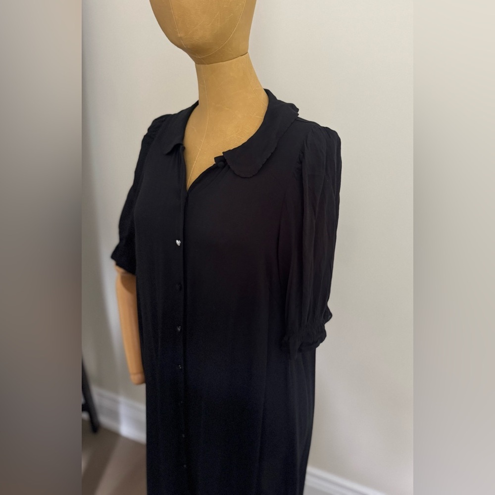 ARITZIA WILFRED Poppins Black Button Up Dress (S) - Picture 2 of 8